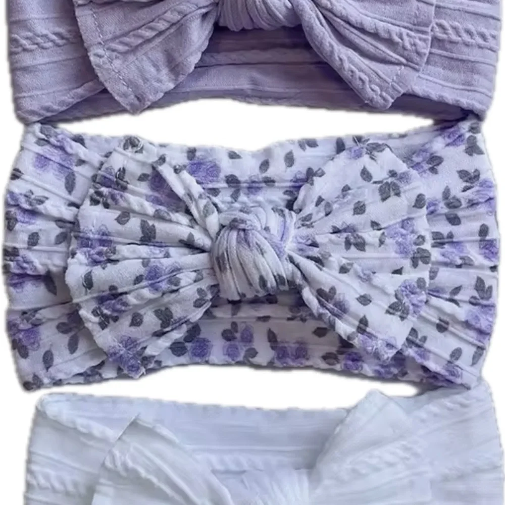 New Lavender and White Girl’s Headband Set